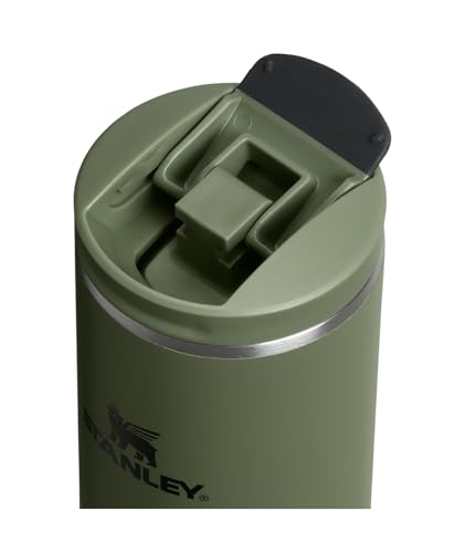 Image of STANLEY Transit FlipTop Mug | Leakproof Coffee Travel Cup | Vacuum Insulated Stainless Steel | Stays Hot or Cold for Hours | BPA-Free | 16 oz | Dried Pine