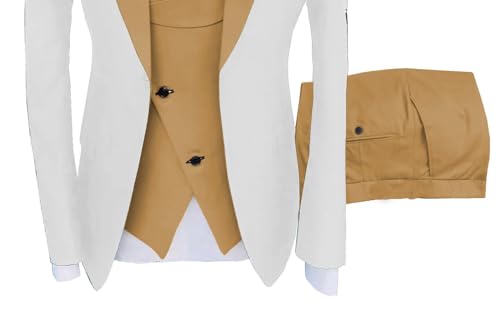 Men's Wedding Fashion Banquet Suit 3 Piece Slim Fit Formal Business 1 Button Suit Bridegroom Party Blazer Vest Pant3