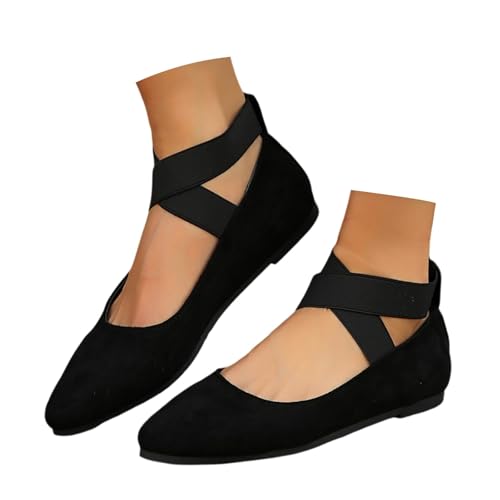 Beach Shoes for Women 2025 Vacation Loafers Dressy Comfortable Ballet Flat Adjustable Straps Casual Closed Toe