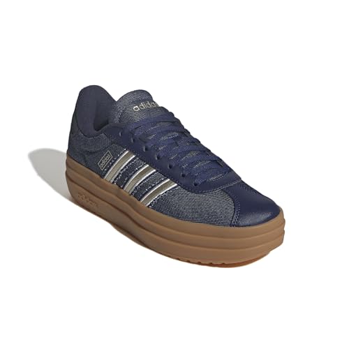 Image of adidas Womens Vl Court Bold Lace Up Sneakers Shoes Casual - Pink