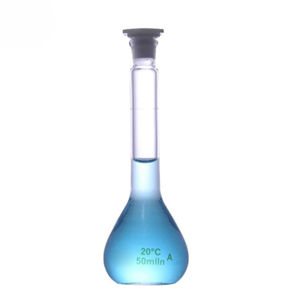 Matraccio volumetrico con tappo in plastica da 25 ml, 50, 100, 200, fornitura sperimentale Attrezzature da laboratorio