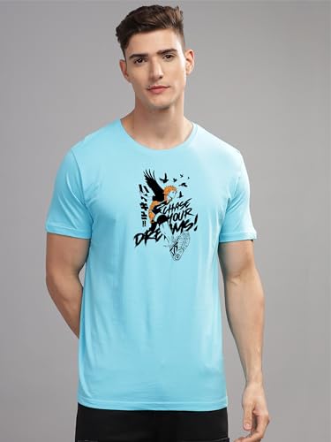 Image of ADRO Men's Cotton Comfort Fit Anime T Shirt - Premium Printed Haikyuu Tshirt - Perfect for Haikyuu Fans Print and Comfortable Fit T-Shirt
