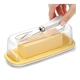 NBAKXXCO plato de mantequilla Caja de queso, plato for mantequilla con tapa y cuchillo, utensilios de cocina, almacenamiento sólido de queso