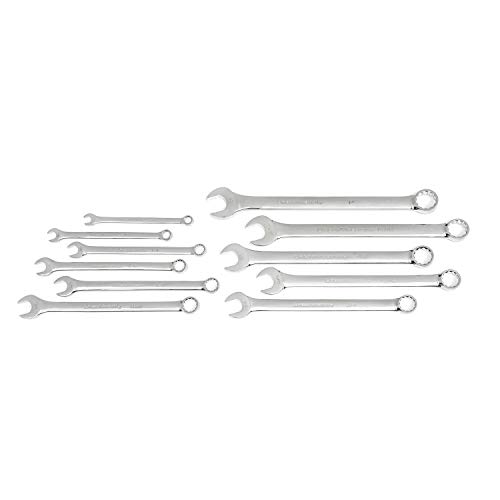 Image of GEARWRENCH Long Pattern Combination SAE Wrench Set with Tool Roll, 11 Pc., 12 Point - 81934