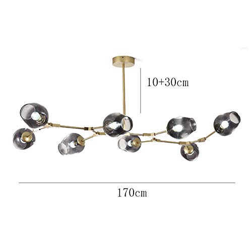 Plafonnier suspension gris 7 lumières Sputnik E27 design moderne et chic