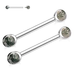 Moss Agate,1 Pair,Silver