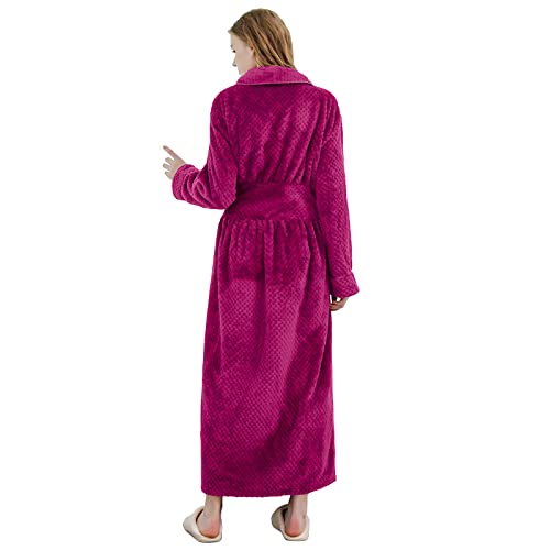 Peignoir long en polaire femme Hellomamma, pyjama chaud de nuit d'hiver - 5