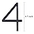 5 Inch Floating House Number 4, VONDERSO Black Metal Modern Outdoor Address Sign for Yard Street and Mailbox, Zinc Alloy Solid Address Numbers and Letters with Exquisite Drawing Process