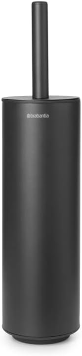 Brabantia Mindset Toilet Brush & Holder (Mineral Infinite Gray) Silicone Toilet Bowl Rim Cleaner, Wall Mountable, Discrete Holder, Removable Inner Holder