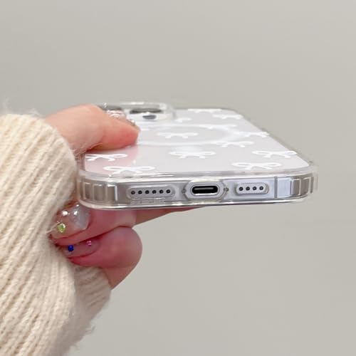 Coque iPhone 16 Pro transparente antichoc compatible MagSafe motif nœud - 6