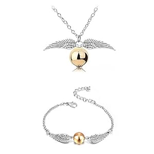 Kit Pulseira e Colar Pomo de Ouro Harry Potter