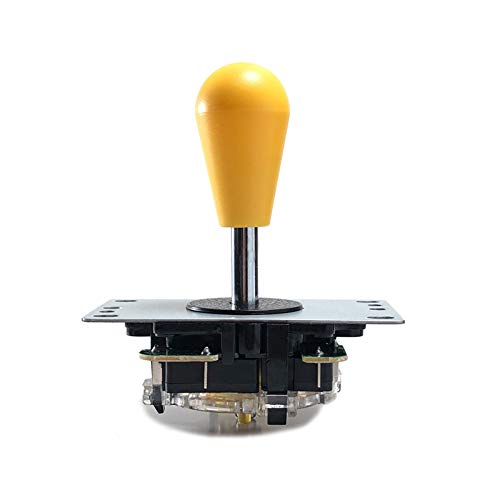 TX GIRL 2 Pcs Arcade Joystick Kit 5pin 8 Way with Oval Ball with Circuit Board Arcade Cabinet DIY Kit Pandoras Box Game Console Arcade Pinball Accessories (Color : Yellow)