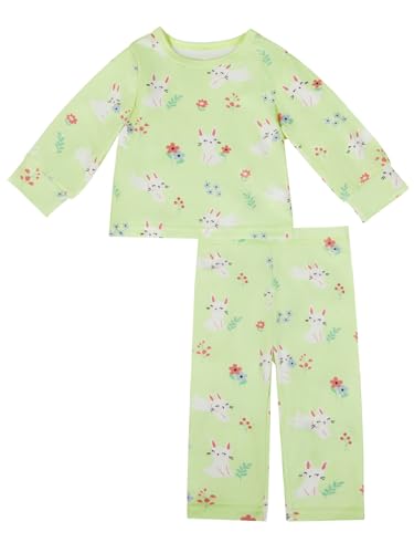 Haloumoning Newborn Baby Girl Cute Outfits Printed Sweatsuit Long Sleeve Crewneck Clothes Set
