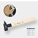 BRILLIANT TOOLS BT077250 Schlosserhammer mit Hickory-Stiel, 2500 g, französische Form [Powered by KS TOOLS]