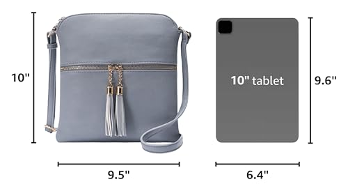 Image of Solene Womens Lightweight Medium Crossbody Purse with Tassel, Perfect Size Crossbody Bags for Daily Use, travel
