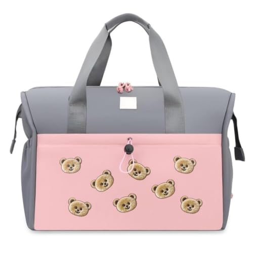 Image of Winnies Baby Bag for Mother Travel /Diaper Bag for New Born Baby with Light Weight and Portable Design | Tote Hospital Bag for Mom Sling Backpack Lugguage Maternity Handbags (Pink-Grey)