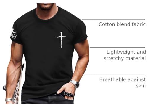 Image of Christian Shirts for Men Jesus Cross Shirt Religious Faith T Shirts