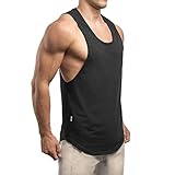 Sixlab Round Fusion Tank Top Herren Fitness Shirt Gym (L, Schwarz)