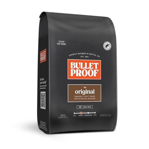 Image of Bulletproof Original Medium Roast Whole Bean Coffee, 5 Pounds (bulk), 100% Arabica Beans, Clean Coffee Tested for Toxins