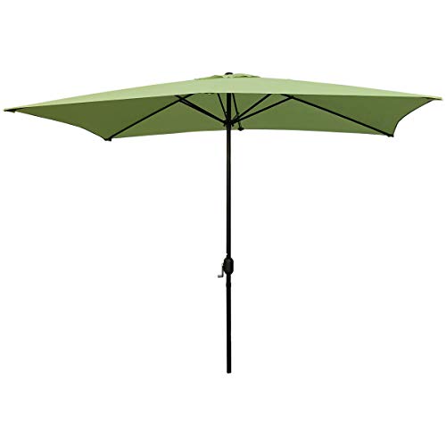 Sunset Vista Designssunset Vista Designs 300004 G Rectangle Outdoor Market Patio Umbrella With Push Button Tilt And Crank Lift 10 Feet Green Dailymail