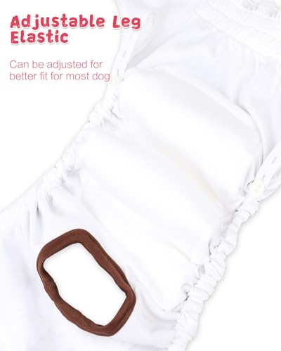 Image of CuteBone Washable Female Dog Diapers 4 Pack Reusable Doggie Heat Diapers for Period FMG03XL