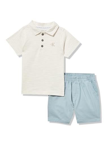 Image of Calvin Klein baby-boys 2pc Polo Short Set