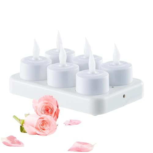 Velas recargables - 6 velas votivas parpadeantes de 2 posiciones - Decoración de temporada para iluminación de invierno, iluminación ambiental, centros