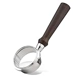 58 mm bodenloser Portafilter, 3 Ohren Edelstahl Espresso Portafilter Kaffee, Holzhandle Portafilter für manuelle Steuerung und Reinigung für Barsetto BA101 BA102 Calph bequem (Black rosewood material)