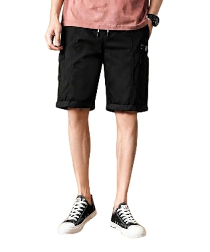 Image of Men's Cotton Twill Cargo Shorts, Regular Fit, Drawstring Waist, Mid Rise, Casual Style, 4 Pockets