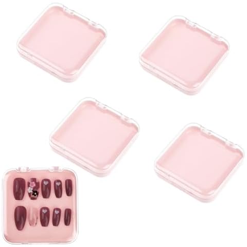 4PCS Acrylic Nail Display Storage Boxes Cover