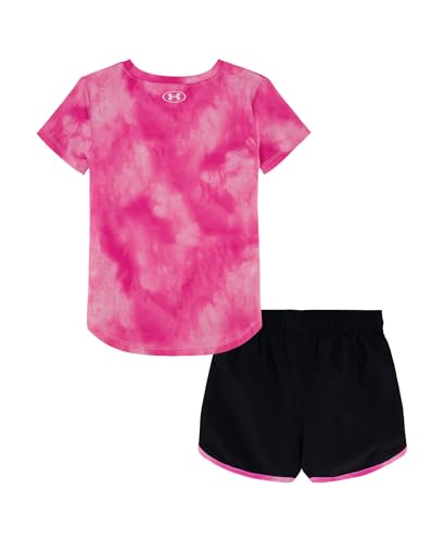 Image of Under Armour Girl's 2-piece Short Sleeve Tee and Shorts Set, Lightweight and Comfortable