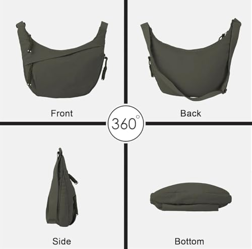 Image of WildHorn Travel Crossbody Crescent Bag for Women | Over-Shoulder Half Moon Sling Purse with Zipper | Unisex Chest Bag & Waist Bag for Daily Travel Use