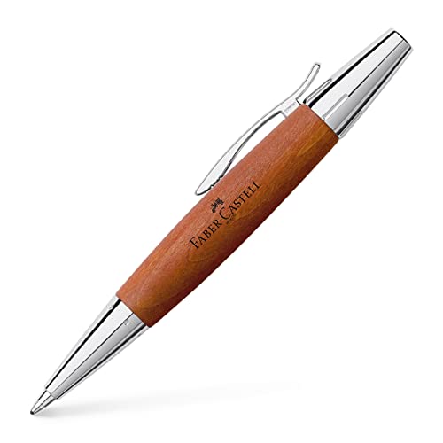Faber-Castell E-Motion Brwn Wood/Chrome Bpnt #TOP10