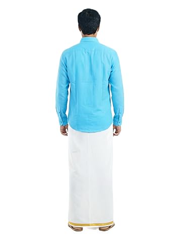 Image of GREEN TEE Men White Readymade Dhoti - Pack of 1
