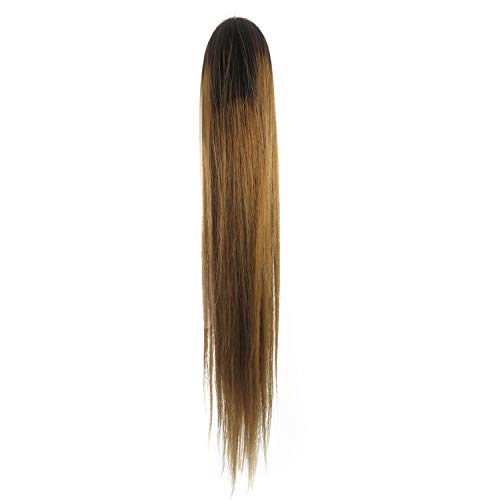 Extensions de cheveux humains courts raides queue de cheval 40cm RemeeHi postiche