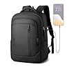 hk Sac à Dos Ordinateur Portable,15.6 Pouces Homme Imperméable Antivol avec USB Charging Port, Fonctionnel, pour voyage/Loisirs/Scolaire/Affaire Noir