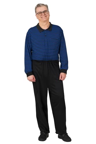 Ovidis Long-Sleeved Dementia Clothes - Alzheimers Anti-Strip Jumpsuit with Back-Zipper for Elderly Men - James