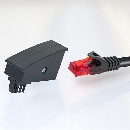 BIGtec TAE RJ45 DSL Adapter TAE-F Stecker auf RJ45 Buchse 8P2C Kabeladapter belegt 4/5 Modularadapter Telefon für Telekom Router Fritz!Box Speedport Easybox