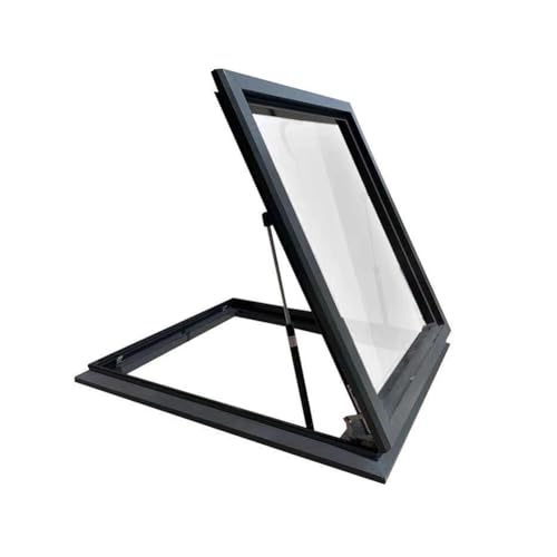 pujindu Finestra da Tetto, Lucernario di Uscita in Alluminio, Finestra di Osservazione del Tetto Multi-Angolo con Ventilazione Manuale per Finestre di Stanze con Piano Inclinato(80x85cm)