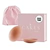 CAKES Body® grippy (Non-Adhesive) Circle Nipple Covers for Women - Silicone Nipple Covers with Travel Pouch - Reusable Design for Sports Bras, Swimear & Bralettes - Caramel, OG Size (B-DD)
