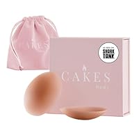 CAKES Body® grippy (Non-Adhesive) Circle Nipple Covers for Women - Silicone Nipple Covers with Travel Pouch - Reusable Design for Sports Bras, Swimear & Bralettes - Caramel, OG Size (B-DD)