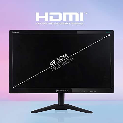Zebronics 19.5 inch Monitor(49.5CM) with Anti Glare, HD, Slim Design