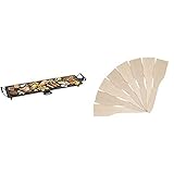 Bestron elektrischer Tischgrill XXL, Bestron 8x Raclette-Schaber aus Holz