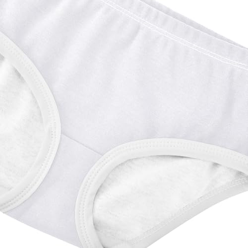 Joisal Ghost White Cute Panties Girl Toddlers Underwear Floral Cotton Artistic Briefs Girls Undies 2t4