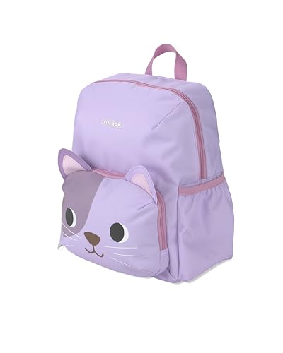 Skip Hop Toddler Backpack with Adjustable Padded Straps, Front Zip Pocket and Side Bottle Pocket, Fits School Size Folders, Besties Squad, Cat, Age 3+