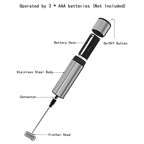 Gaoominy MilchaufschäUmer Handheld Batteriebetriebener MilchaufschäUmer mit Sockel, Geeignet für MilchaufschäUmer Latte… – Bild 3