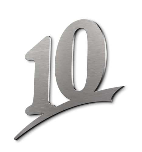 Numéro de maison 10 inox 16 cm : signalisation visible et design extérieur