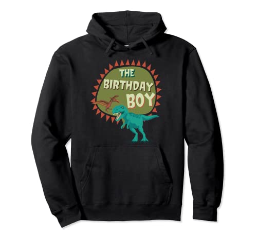 The Birthday Boy Dinosaur Theme Matching Family Party Sudadera con Capucha