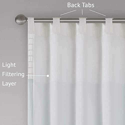 Madison Park Amherst Single Panel Faux Silk Rod Pocket Curtain With Privacy Lining For Living Room, Window Drape For Bedroom And Dorm, 50X84, Aqua #TOP5