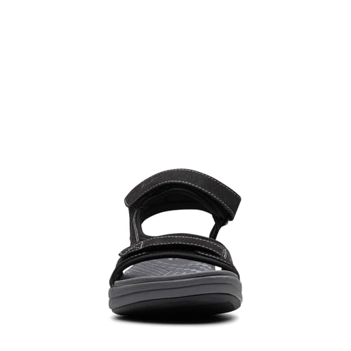 Clarks Clarks Women's Mira Bay Flat Sandal, Black Textile, 6.5 Medium US